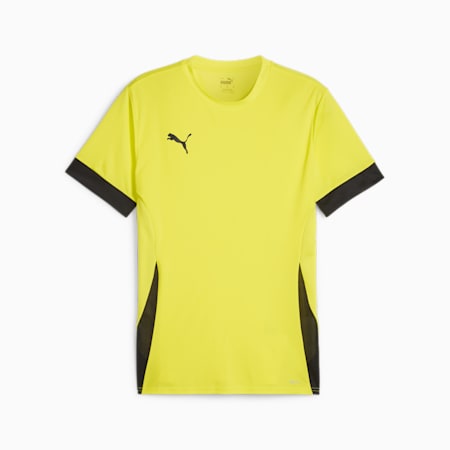 teamGOAL Men's Matchday Football Jersey, Fluro Yellow Pes-PUMA Black-PUMA Black, small-THA