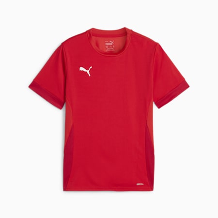 เสื้อออกกำลังกายเด็กโต teamGOAL Youth Matchday, PUMA Red-PUMA White-Fast Red, small-THA