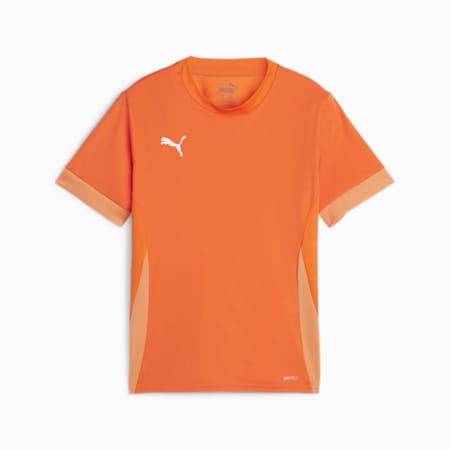 เสื้อออกกำลังกายเด็กโต teamGOAL Youth Matchday, Rickie Orange-PUMA White-Bright Melon, small-THA