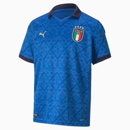 Italia Kids' Home Replica Jersey, Team Power Blue-Peacoat, small-IND