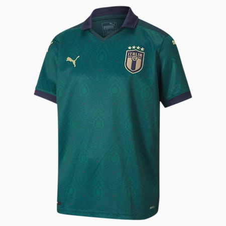 Italia Kids' Third Replica Jersey, Ponderosa Pine-Peacoat, small-SEA