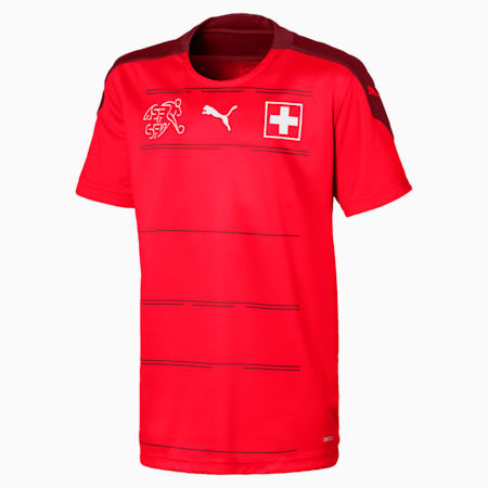 Dziecięca replika domowej koszulki reprezentacji Szwajcarii, Puma Red-Pomegranate, small