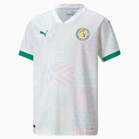 Młodzieżowa replika koszulki wyjazdowej reprezentacji Senegalu, Puma White-Pepper Green, small