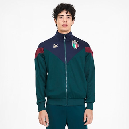 Italia Iconic MCS Men's Track Jacket, Ponderosa Pine-Peacoat, small