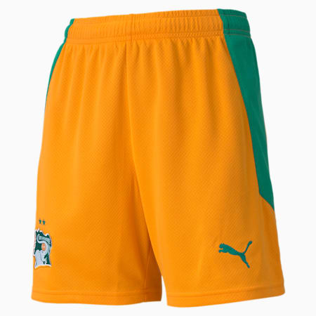 Shorts da calcio Costa d'Avorio Home Replica Youth, Flame Orange-Pepper Green, small