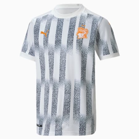 Camiseta réplica de la 2.ª equipación de Costa de Marfil juvenil, Puma White-Flame Orange, small
