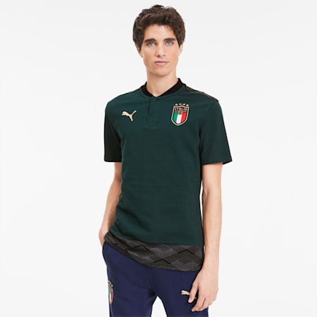 Italia Casuals Men's Polo Shirt, Ponderosa Pine-Peacoat, small-SEA
