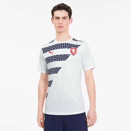 Camiseta deportiva para hombre Czech Stadium, Puma White-Peacoat, small