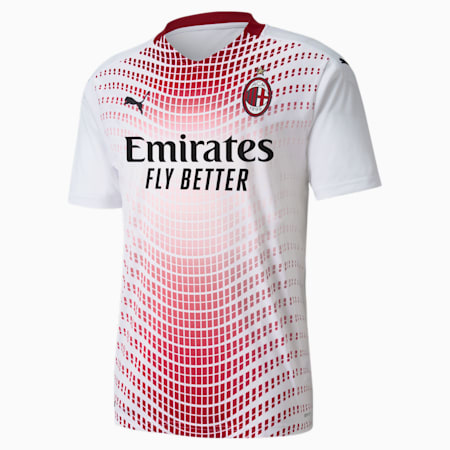 Męska replika koszulki wyjazdowej AC Milan, Puma White-Tango Red, small