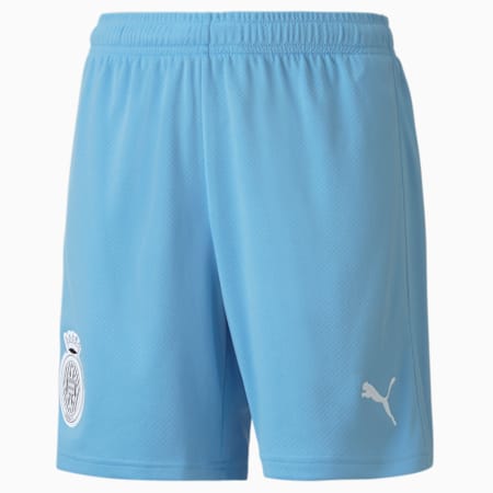 Shorts de fútbol réplica del Girona juveniles, Team Light Blue-Puma White, small