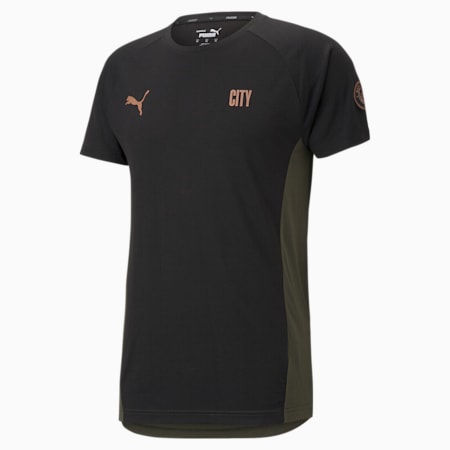 Man City Evostripe Men's Football Tee, Puma Black-Forest Night, small-SEA