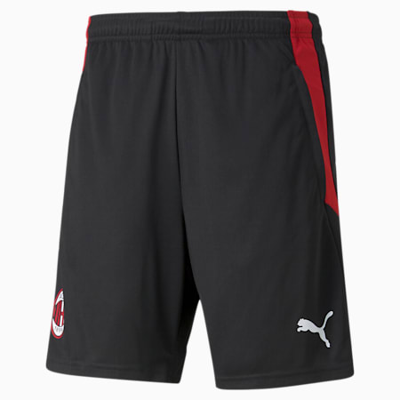 ACM Training Men's Football Shorts, Puma Black-Tango Red, small