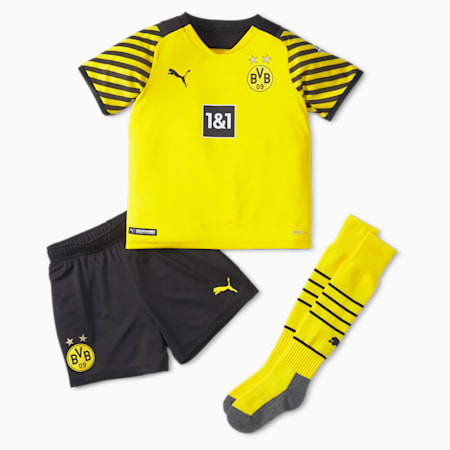 Mini set de football Domicile BVB avec sponsors enfant et adolescent 21/22, Cyber Yellow-Puma Black, small