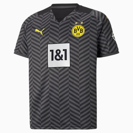 BVB Away Replica Youth Jersey 21/22, Asphalt-Puma Black, small-SEA