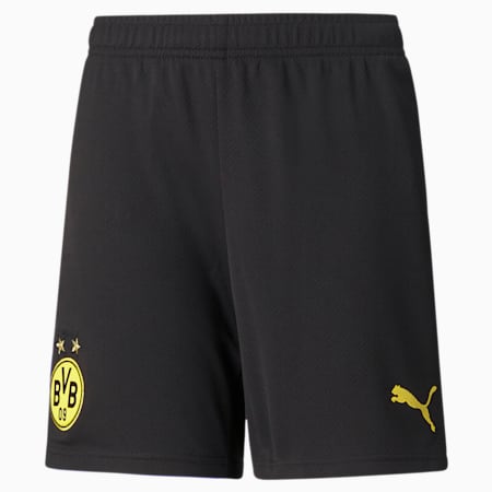 BVB Replica Jugend Fußballshorts 21/22, Puma Black-Cyber Yellow, small