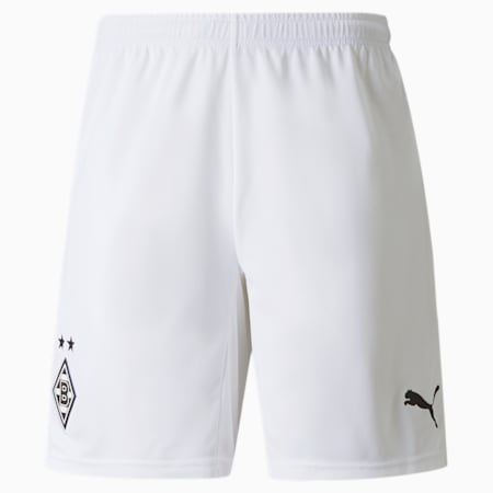 BMG Home Replica Men's Football Shorts, Puma White-Power Green, small