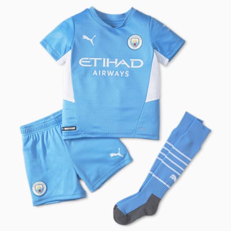 Man City Home Youth Football Mini Kit 21/22, Team Light Blue-Puma White, small-PHL