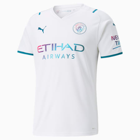 Man City Away Replica Men's Jersey 21/22, Puma White-Ocean Depths, small-SEA