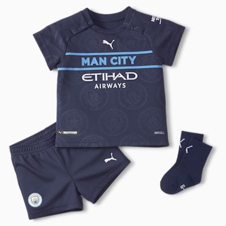 Man City Third Babies' Football Kit 21/22, Peacoat-Puma White, small-GBR