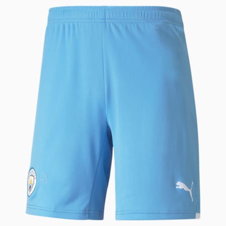 Man City Replica Men's Football Shorts 21/22, Team Light Blue-Puma White, small-GBR