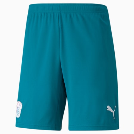 Man City Replica Men's Football Shorts 21/22, Ocean Depths-Puma White, small-SEA