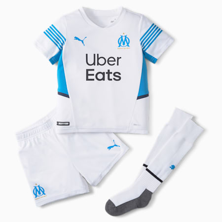 OM Home Youth Football Mini-Kit, Puma White-Bleu Azur, small