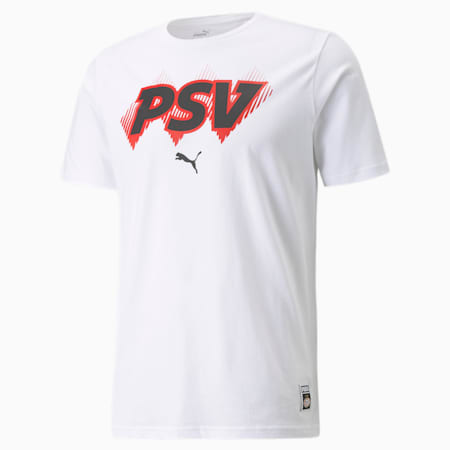 PSV FtblCore Men's Football Tee, Puma White-High Risk Red, small-GBR