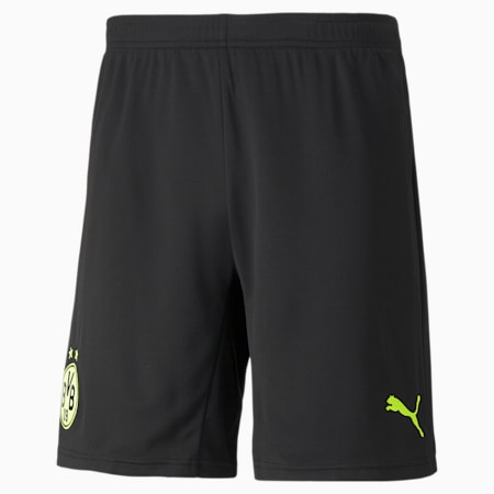 BVB Cup Replica Men's Football Shorts, Puma Black-Safety Yellow, small-GBR