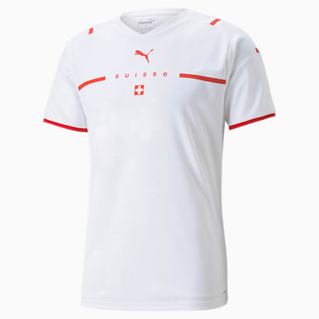 Męska replika koszulki wyjazdowej reprezentacji Szwajcarii, Puma White-Puma Red, small