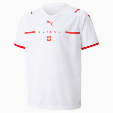 Camiseta juvenil réplica de la 2.ª equipación de Suiza, Puma White-Puma Red, small