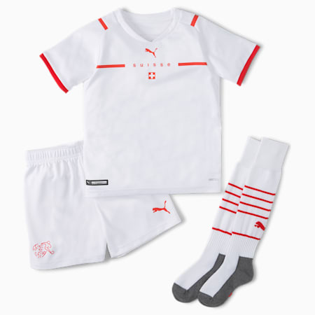 Switzerland Away Youth Mini Kit, Puma White-Puma Red, small-GBR