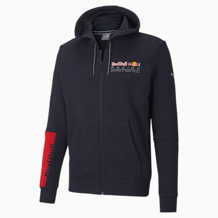 Red Bull Racing Logo Hooded Men's Sweat Jacket, NIGHT SKY, small-SEA