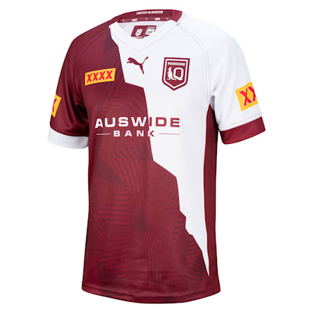 Queensland Maroons Captain's Run Replica Jersey, Beet Red-Puma White-- Maroon, small-AUS