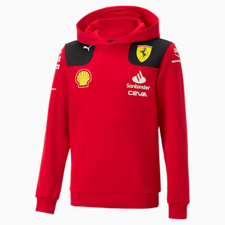 Scuderia Ferrari 2023 Team replica hoodie voor jongeren, Rosso Corsa, small