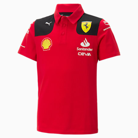 Scuderia Ferrari 2023 Team poloshirt voor jongeren, Rosso Corsa, small