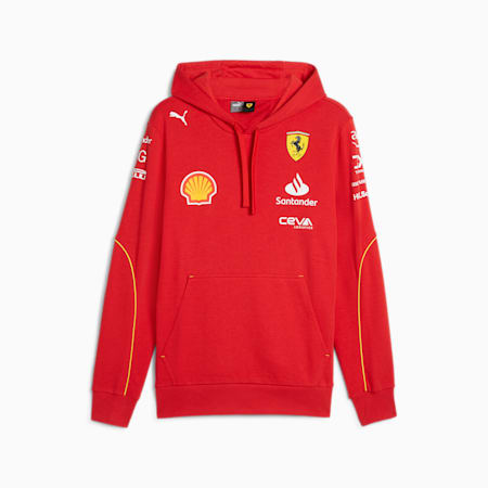 Męska bluza Scuderia Ferrari Team z kapturem, Burnt Red, small