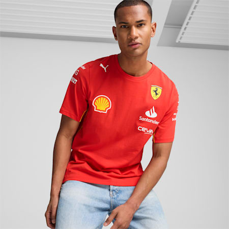 Scuderia Ferrari-team T-shirt voor heren, Burnt Red, small