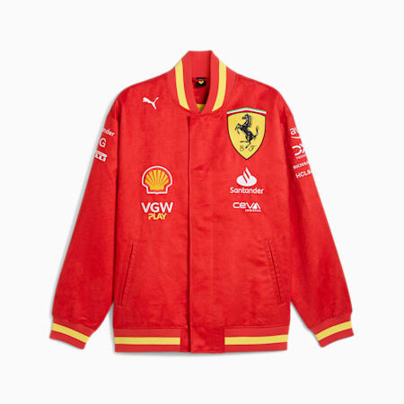 Scuderia Ferrari Team Men's Varsity Jacket, Burnt Red, small-AUS