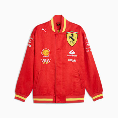 Scuderia Ferrari Team Varsity Jacket Men, Burnt Red, small