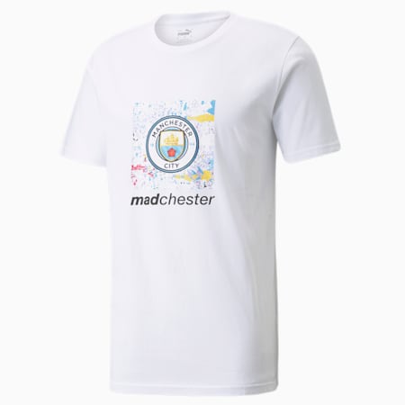 Man City x MDCR Graphic Logo Men's Football Tee, Puma White, small-GBR