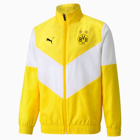 Młodzieżowa kurtka piłkarska PUMA x First Mile BVB Prematch, Cyber Yellow, small