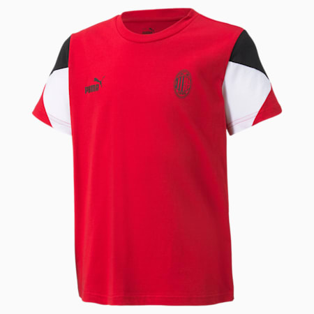 ACM FtblCulture Jugend Fußball-T-Shirt, Tango Red -Puma Black, small