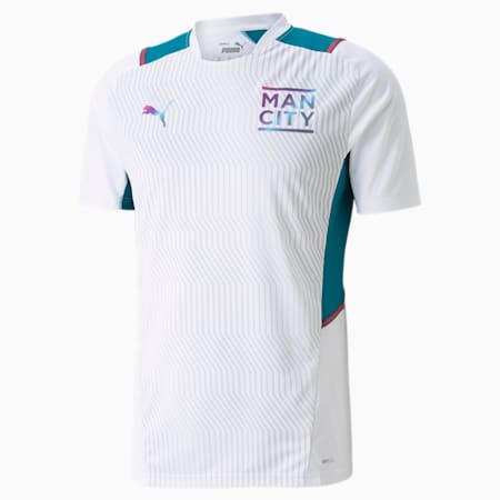 Camiseta para hombre Man City Training, Puma White-Ocean Depths, small