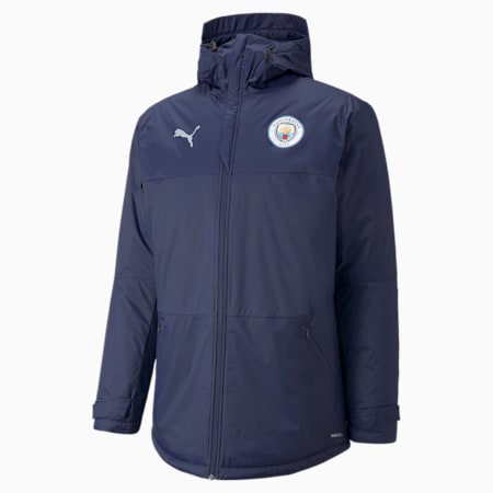 Man City Men's Winter Football Jacket, Peacoat-Quarry, small