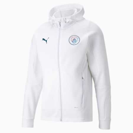 Man City Casuals Men's Football Hooded Jacket, Puma White, small-GBR