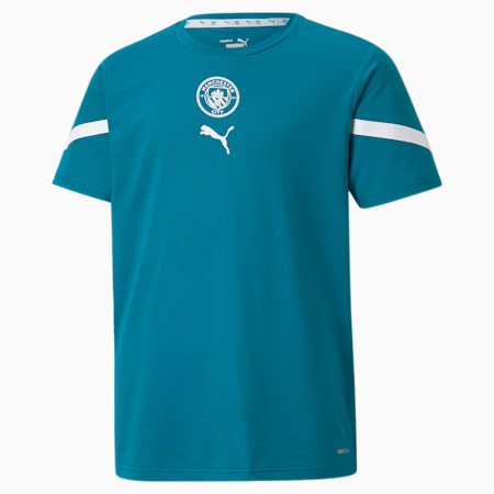 PUMA x FIRST MILE Man City Prematch Jugend Trikot, Ocean Depths-Puma White, small