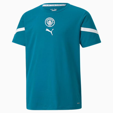 PUMA x FIRST MILE Man City Prematch Youth Jersey, Ocean Depths-Puma White, small