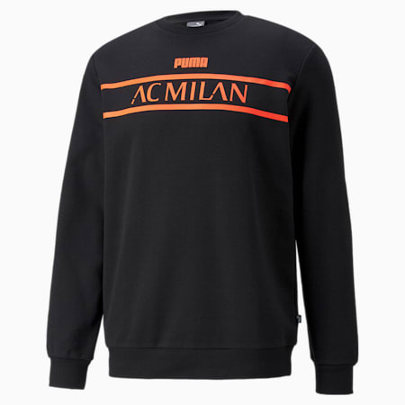 ACM FtblLegacy Crew Neck Men's Football Sweater, Puma Black-Red Blast, small