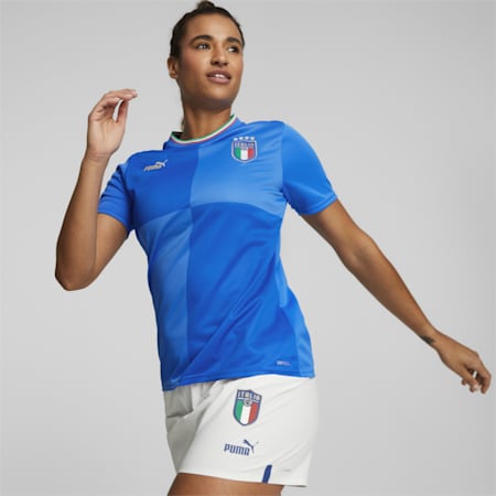Włochy Home 22/23 Replika koszulki damskiej, Ignite Blue-Ultra Blue, small