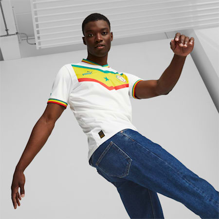 Camiseta réplica 1.ª equipación Senegal 22/23 para hombre, Puma White-Pepper Green, small